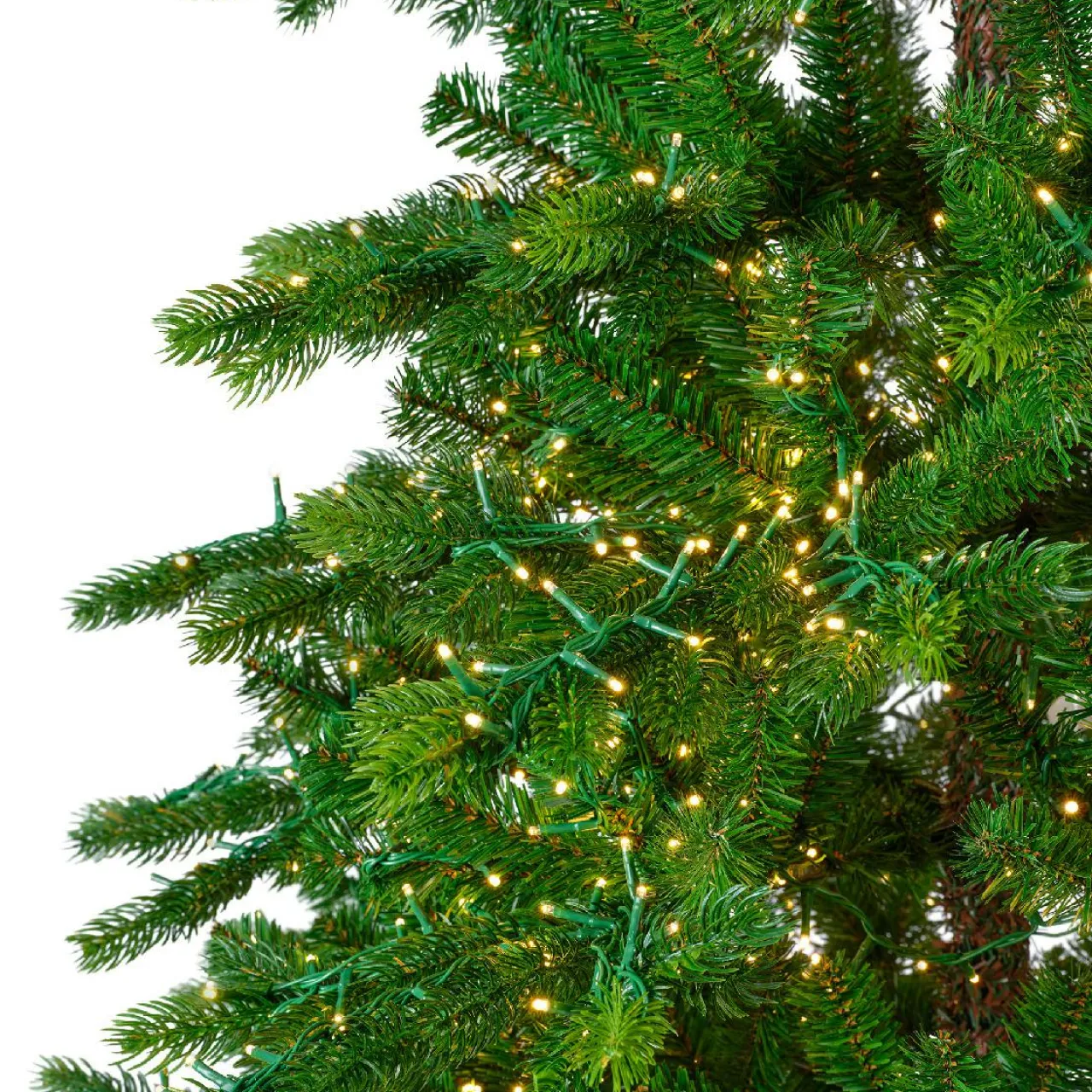EMINZA Sapin de Noël artificiel lumineux 4000 LED (H210 cm) Caucasia Nordmann Vert sapin Sapin vert lumineux