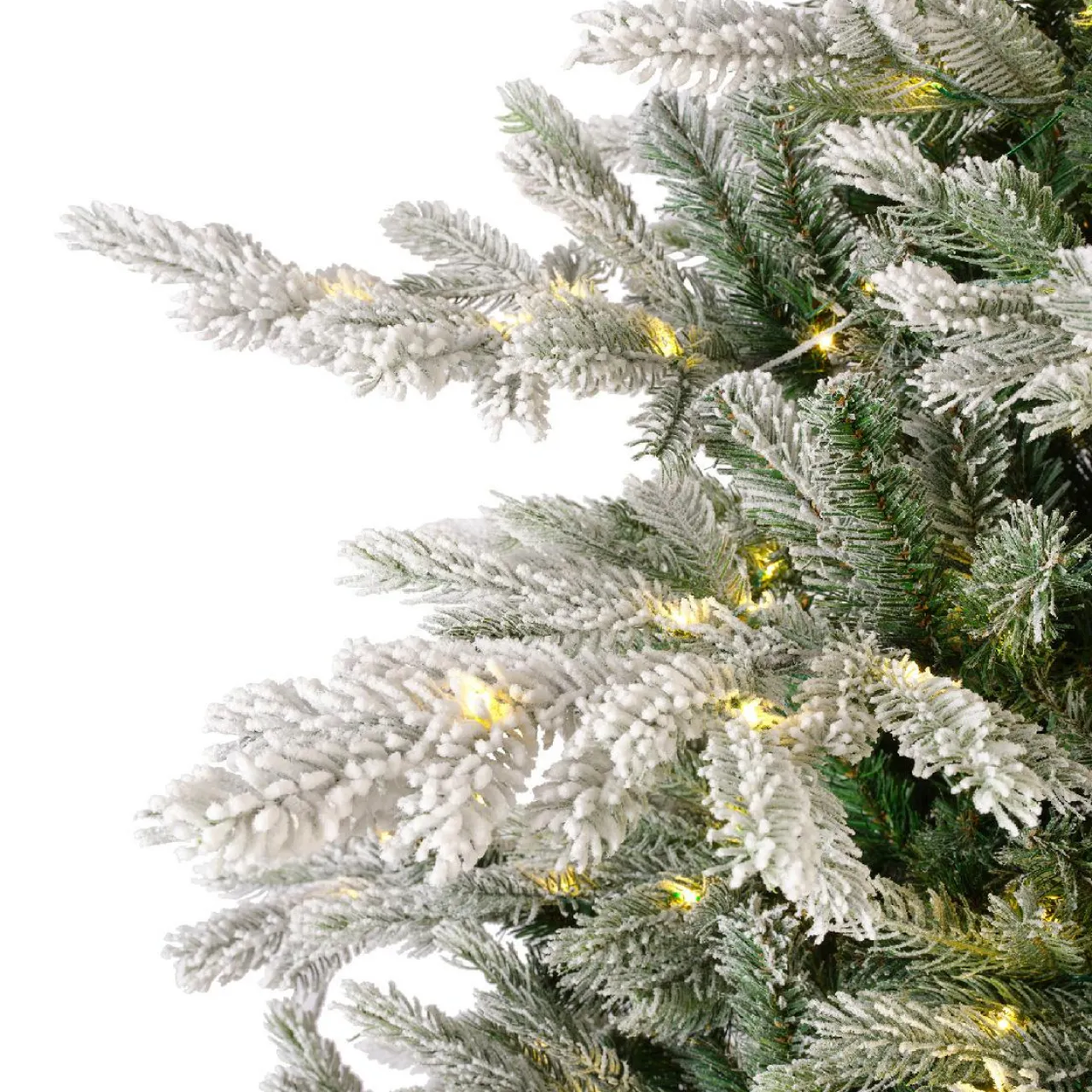EMINZA Sapin de Noël artificiel lumineux 550 LED (H210 cm) Glorious Vert enneigé Sapin enneigé lumineux Best