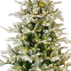 EMINZA Sapin de Noël artificiel lumineux 550 LED (H210 cm) Glorious Vert enneigé Sapin enneigé lumineux Best