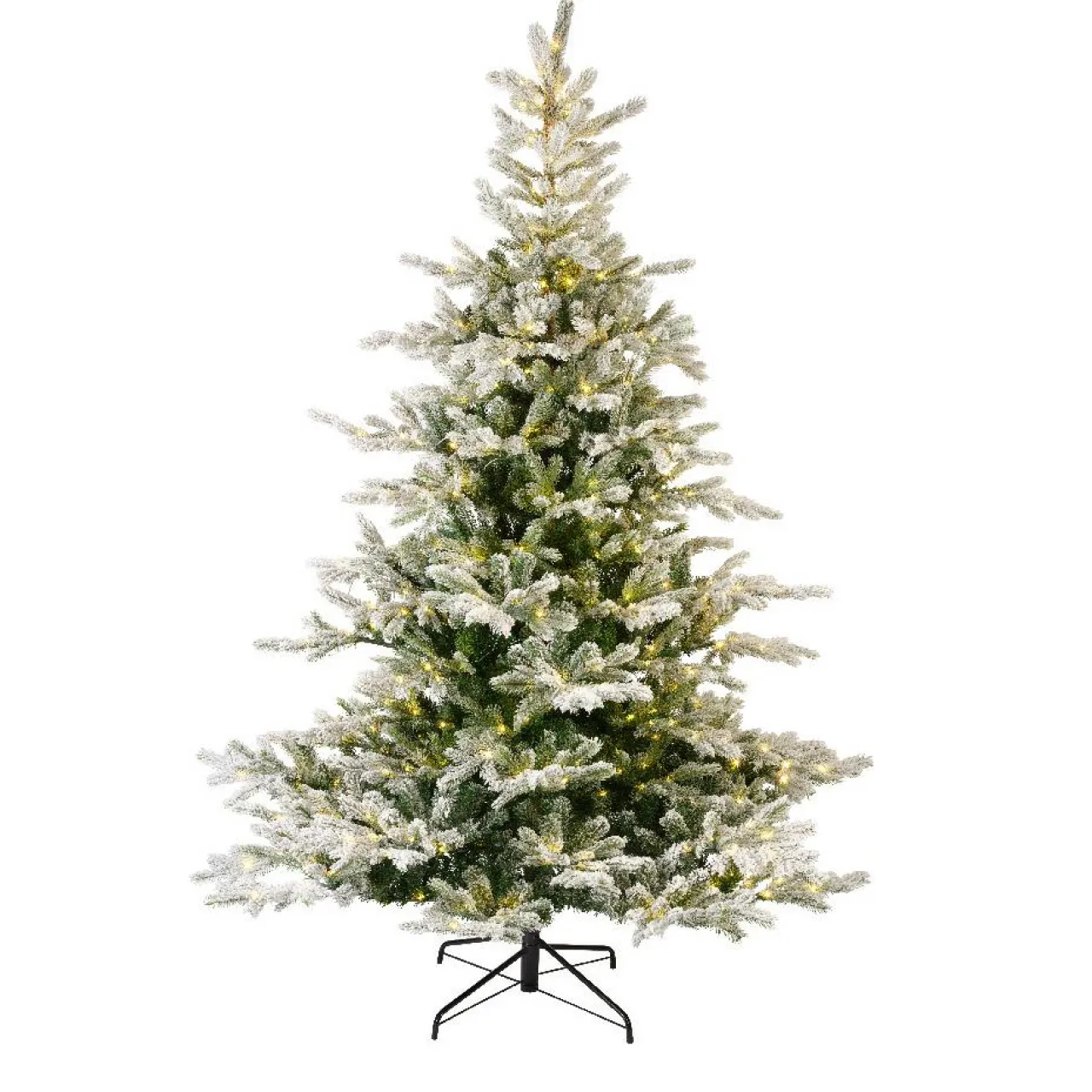 EMINZA Sapin de Noël artificiel lumineux 550 LED (H210 cm) Glorious Vert enneigé Sapin enneigé lumineux Best