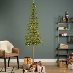 EMINZA Sapin de Noël artificiel lumineux 200 LED (H210 cm) Sierra Vert sapin Sapin vert lumineux New