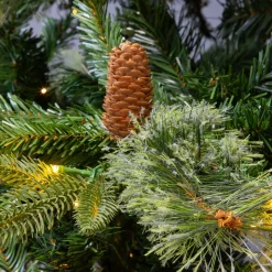 EMINZA Sapin de Noël artificiel lumineux (H240 cm) Washington Luxe Vert sapin Sapin vert lumineux Best