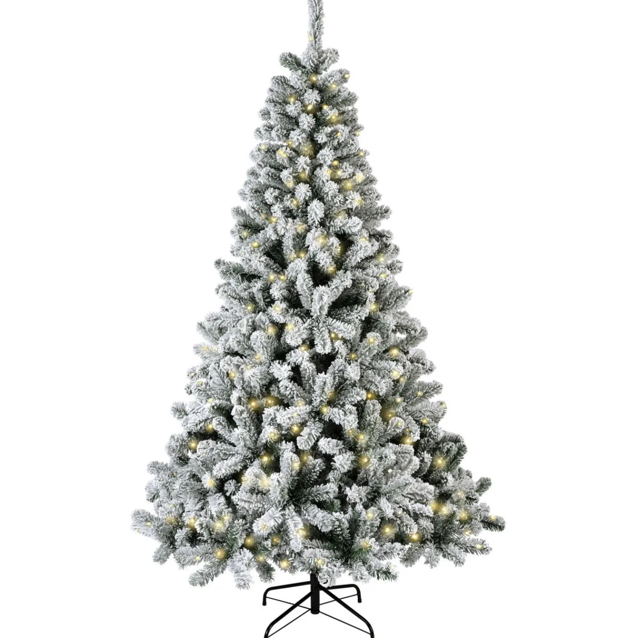 EMINZA Sapin de Noël artificiel lumineux 400 LED (H240 cm) King Vert enneigé Sapin enneigé lumineux Hot