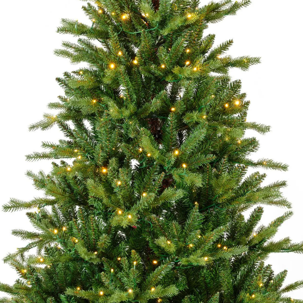 EMINZA Sapin de Noël artificiel lumineux (220 LED) H150 cm Allix Vert sapin Sapin vert lumineux New