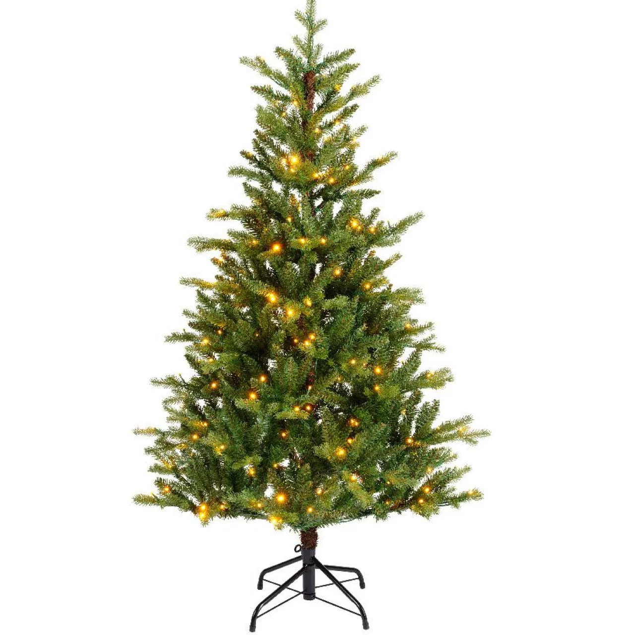 EMINZA Sapin de Noël artificiel lumineux (220 LED) H150 cm Allix Vert sapin Sapin vert lumineux New