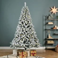 EMINZA Sapin de Noël artificiel lumineux 260 LED (H180 cm) King Vert enneigé Sapin enneigé lumineux Online