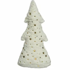 KAEMINGK Sapin de Noël (H40 cm) Douceur étoiles dorées Blanc New