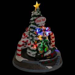 JJA Sapin de Noël lumineux et animé à piles (H24 cm) Arches sucre d'orge Multicolore Sale