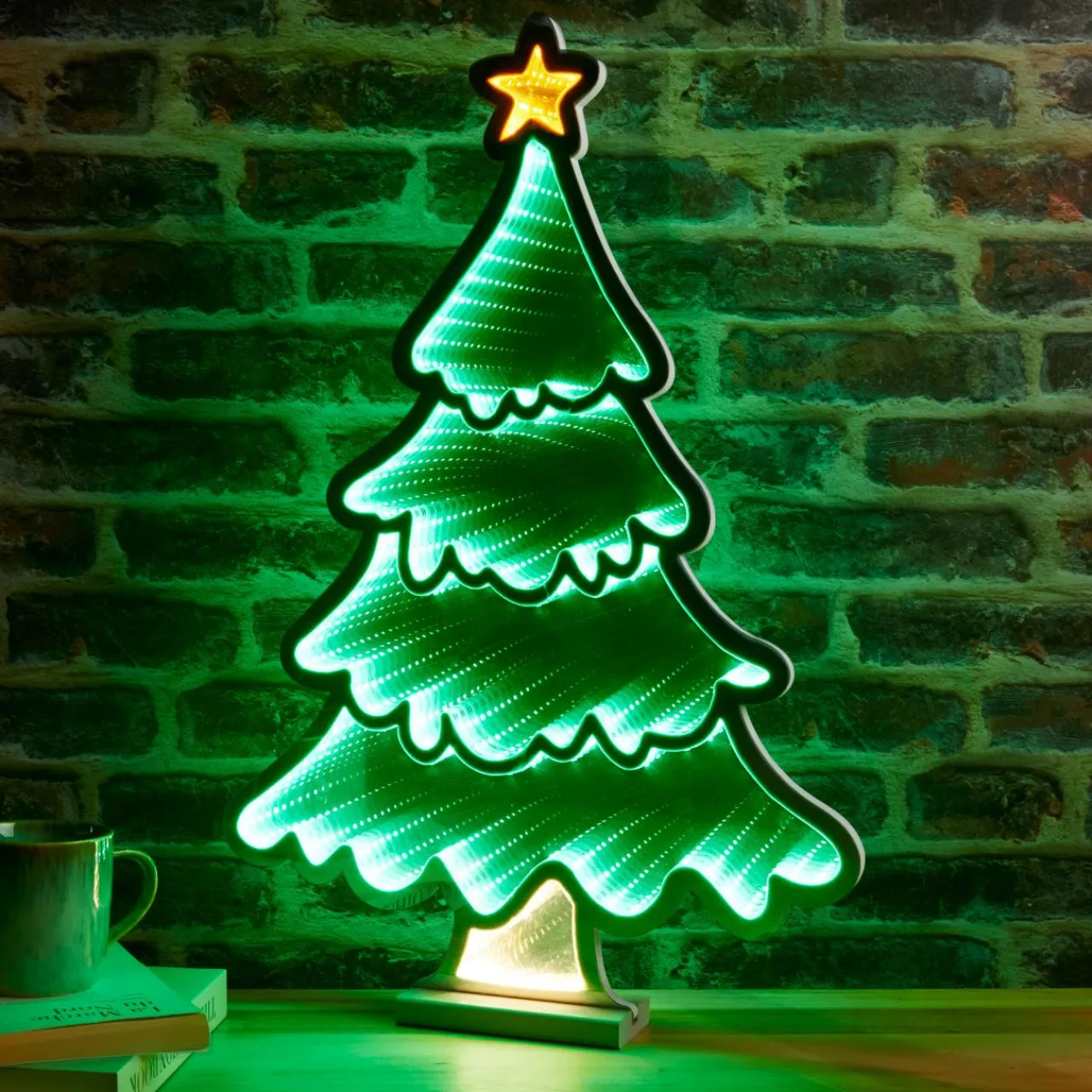 KAEMINGK Sapin de Noël lumineux 231 LED (H60 cm) Infinity Vert Multicolore