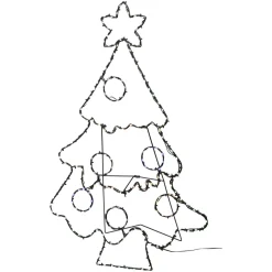 KOOPMAN Sapin de Noël lumineux 201 LED (H80 cm) Néon effet flash Multicolore