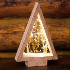 KAEMINGK Sapin de Noël lumineux à piles 40 LED (H47 cm) Wood Blanc chaud Hot