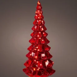 KAEMINGK Sapin de Noël lumineux à piles 20 LED (H32 cm) Eternel Rouge Outlet