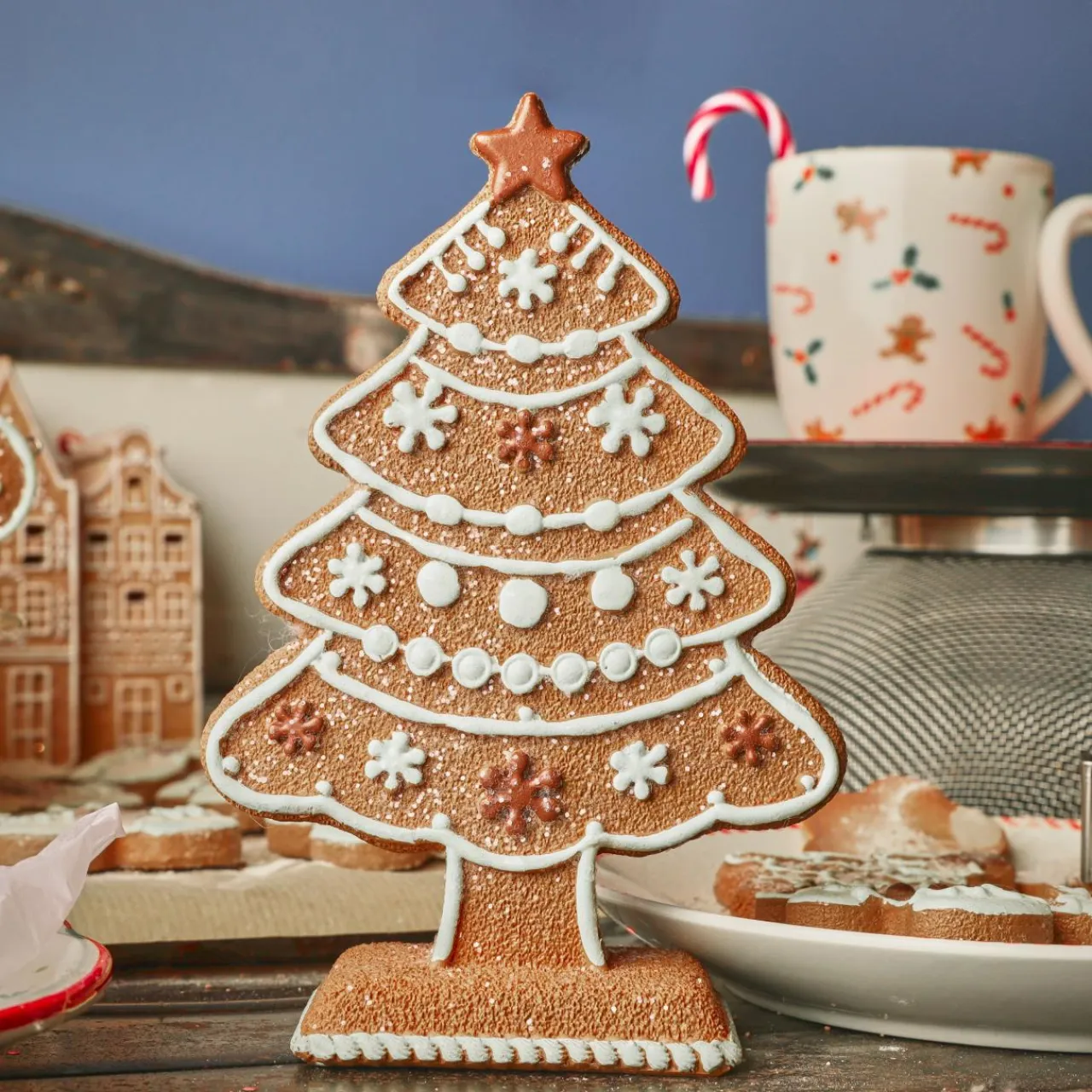 KAEMINGK Sapin de Noël à poser (H17 cm) Gourmandise sucrée et Blanc Marron Hot