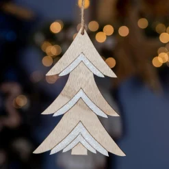 KAEMINGK Sapin de Noël à suspendre (H10 cm) Maé Blanc Outlet