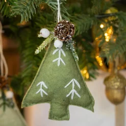 KAEMINGK Sapin en feutrine à suspendre (H13 cm) Alpin Vert romarin