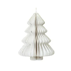 KAEMINGK Sapin en papier à suspendre (H15 cm) Fermeture Magnétique Blanc Discount