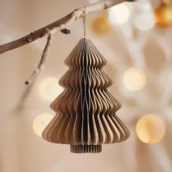 KAEMINGK Sapin en papier à suspendre (H15 cm) Fermeture Magnétique Brun Marron