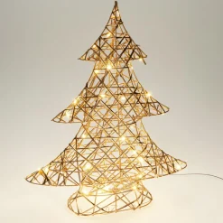 KOOPMAN Sapin lumineux à piles 30 LED (H40 cm) Féerie de Noël Blanc Chaud doré Clearance