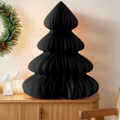 KAEMINGK Sapin papier à poser (H90 cm) Fermeture Magnétique Noir Outlet