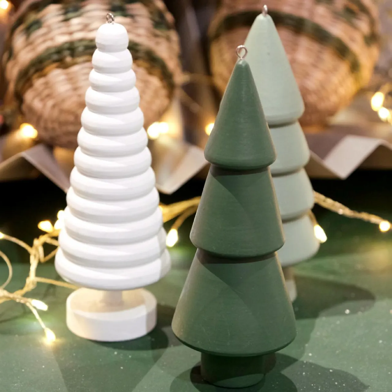 KAEMINGK Sapin à suspendre en bois (H15 cm) Harmonie Menthe blanche Vert menthe Best