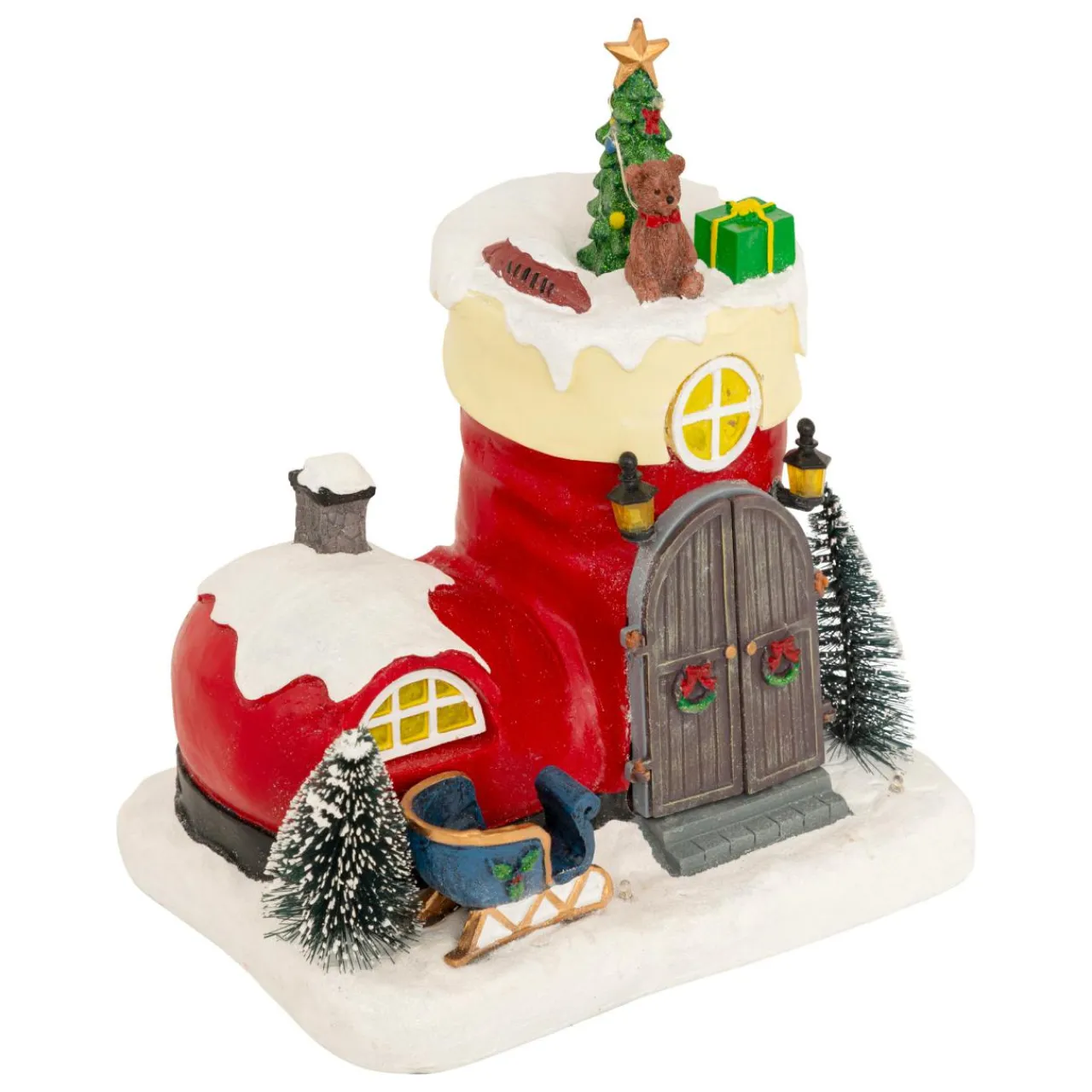 JJA Scène de vie animée et musicale (H22 cm) Botte du Père Noël Multicolore Best