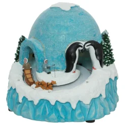 FEERIC LIGHTS Scène de vie illuminée, musicale et animée (H22 cm) Igloo et chiens de traineaux