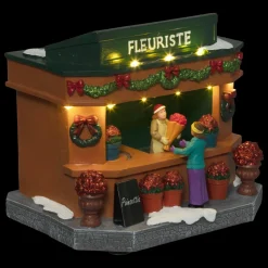 FEERIC LIGHTS Scène de vie illuminée à piles (H17 cm) Fleuriste Hot