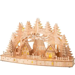 KAEMINGK Scène de vie lumineuse à piles en bois (44 x H26 cm) Paysage nordique New