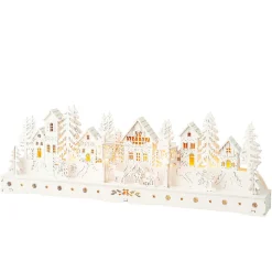 KAEMINGK Scène de vie lumineuse à piles en bois (45 x H15 cm) Village enchanté Online