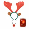 KOOPMAN Serre-tête et nez lumineux Renne de Noël Rouge Sale