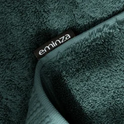 EMINZA Serviette de bain coton bio (30 x 50 cm) Méline Vert émeraude