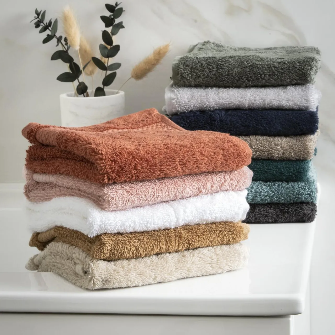 EMINZA Serviette de bain coton bio (30 x 50 cm) Méline Vert émeraude