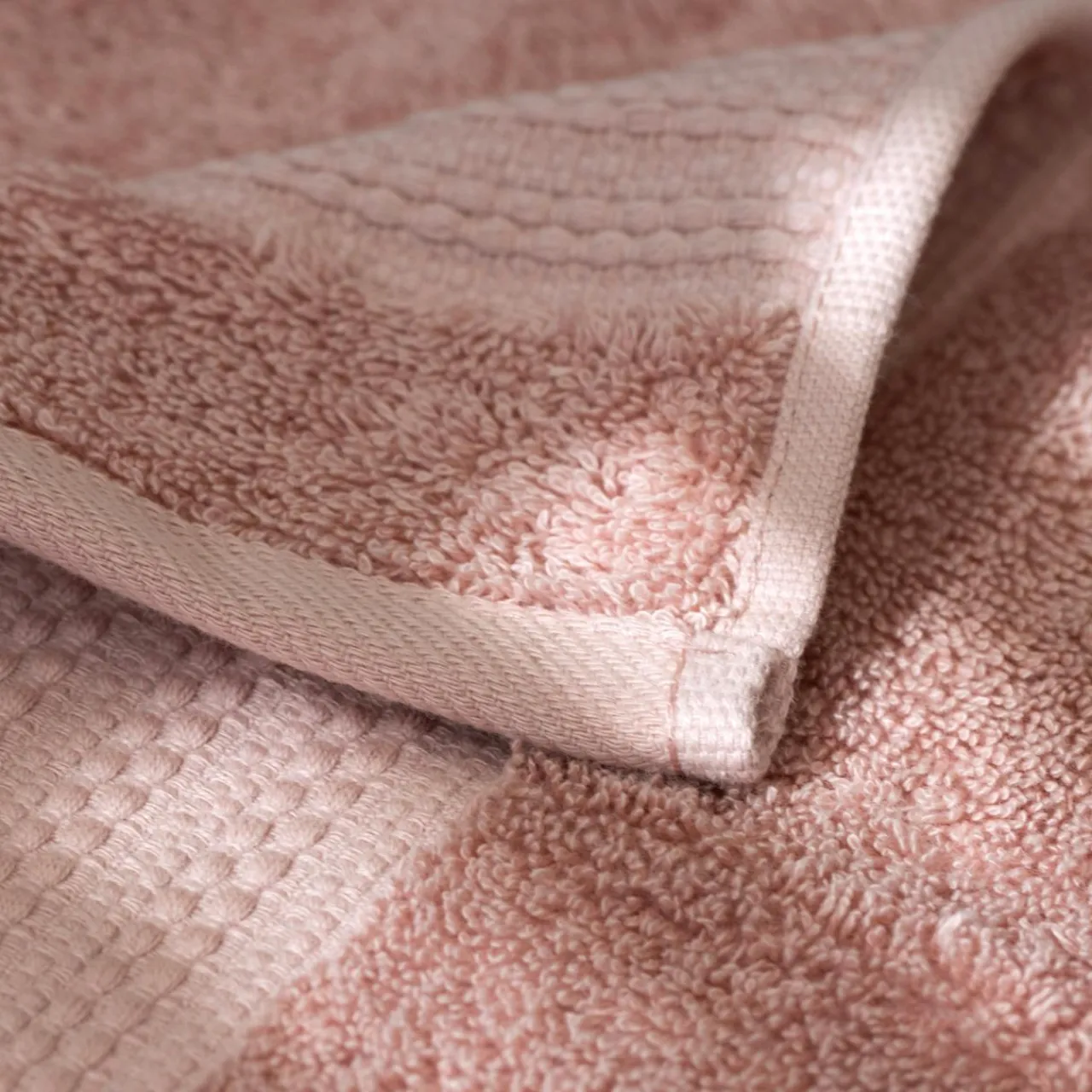 EMINZA Serviette de bain coton bio (30 x 50 cm) Méline Rose Pêche Sale