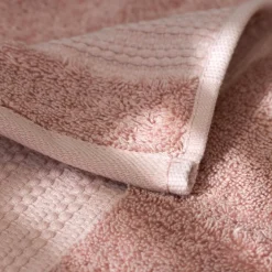 EMINZA Serviette de bain coton bio (50 x 90 cm) Méline Rose Pêche Hot