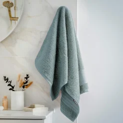EMINZA Serviette de bain coton bio (50 x 90 cm) Méline Bleu glacier Online