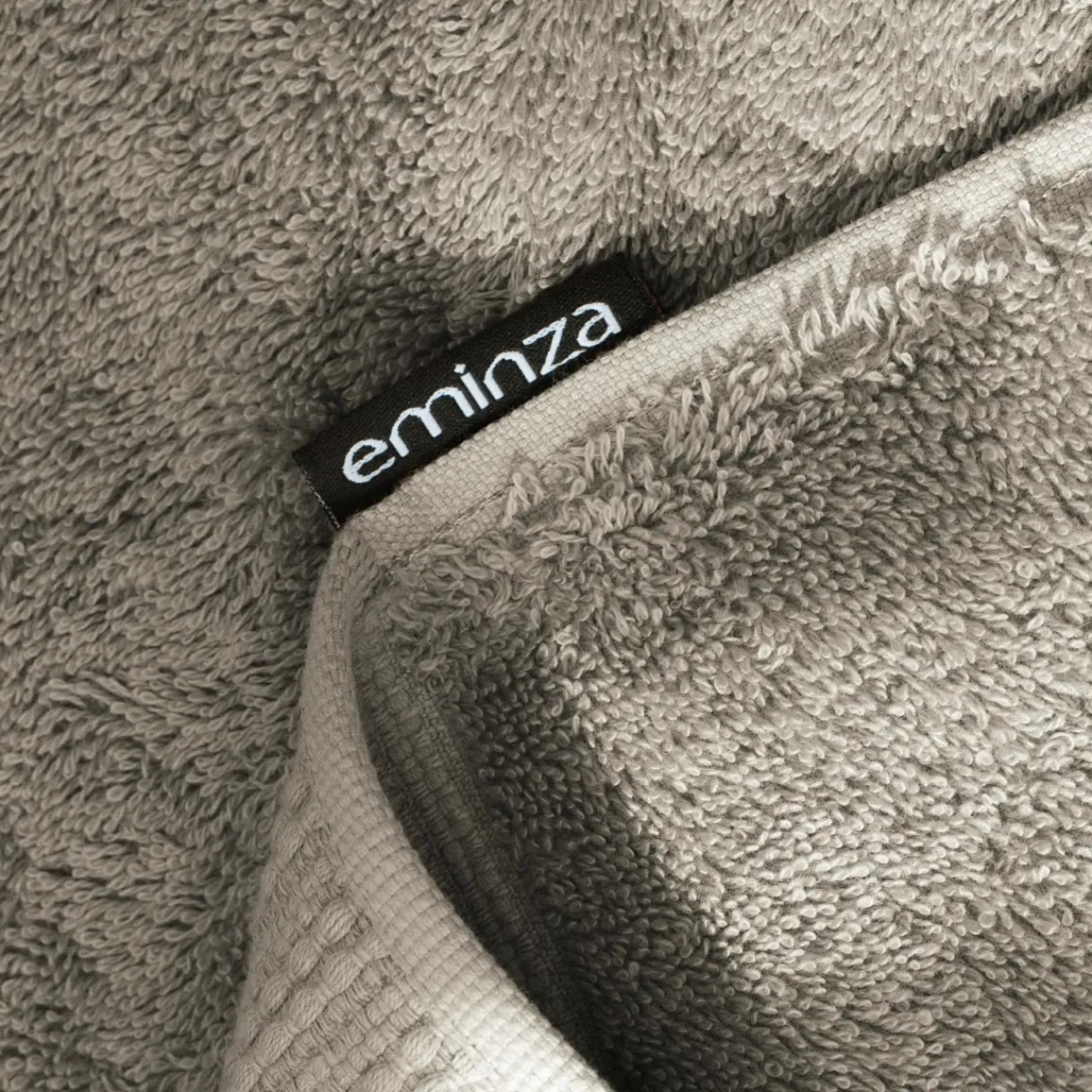EMINZA Serviette de bain coton bio (30 x 50 cm) Méline argile Gris Outlet