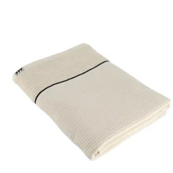 TENDANCE Serviette de bain coton nid d'abeille (70 x 130 cm) Japandi Beige New