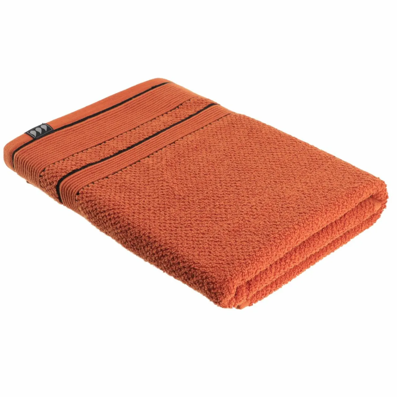TENDANCE Serviette de bain coton (70 x 130 cm) Black Line / noir Terracotta Sale