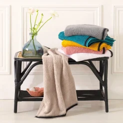 ATMOSPHERA Serviette de bain coton (50 x 90 cm) Joia Gris foncé New