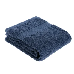 TENDANCE Serviette de bain coton (50 x 90 cm) Timeless Bleu marine New