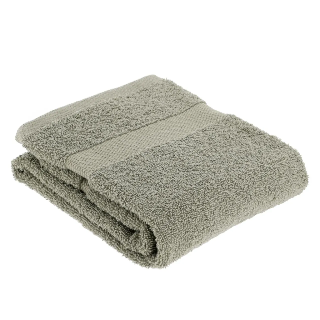 TENDANCE Serviette de bain coton (50 x 90 cm) Timeless Vert kaki Outlet