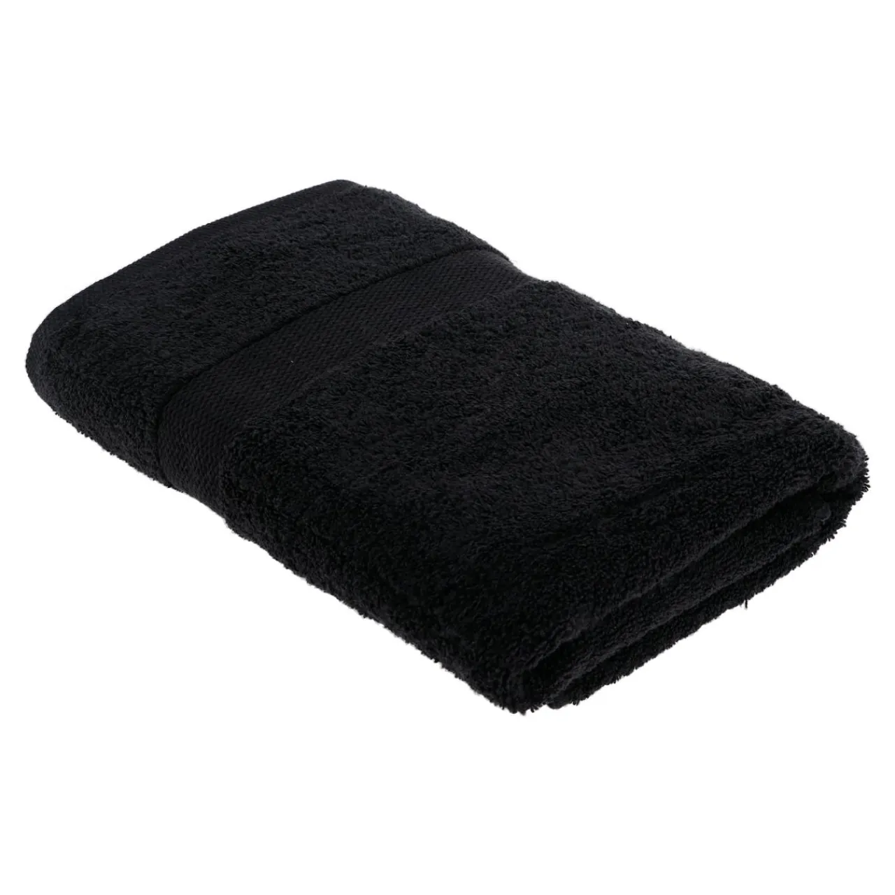 TENDANCE Serviette de bain coton (70 x 130 cm) Timeless e Noir