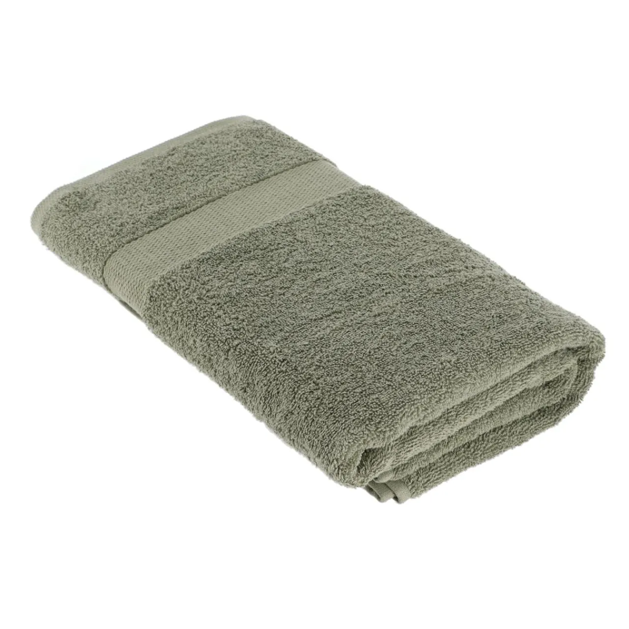 TENDANCE Serviette de bain coton (90 x 150 cm) Timeless Vert kaki New