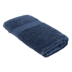 TENDANCE Serviette de bain coton (90 x 150 cm) Timeless Bleu marine Best