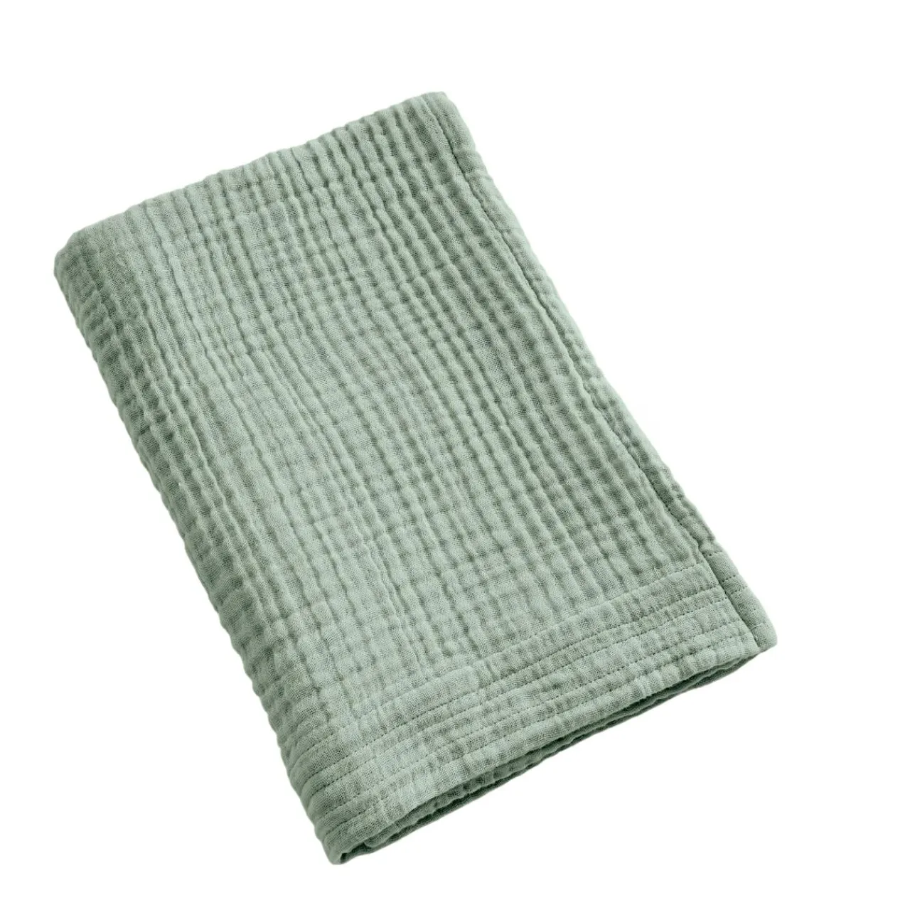 EMINZA Serviette de bain gaze de coton (50 x 90 cm) Gaïa Vert Eucalyptus Best