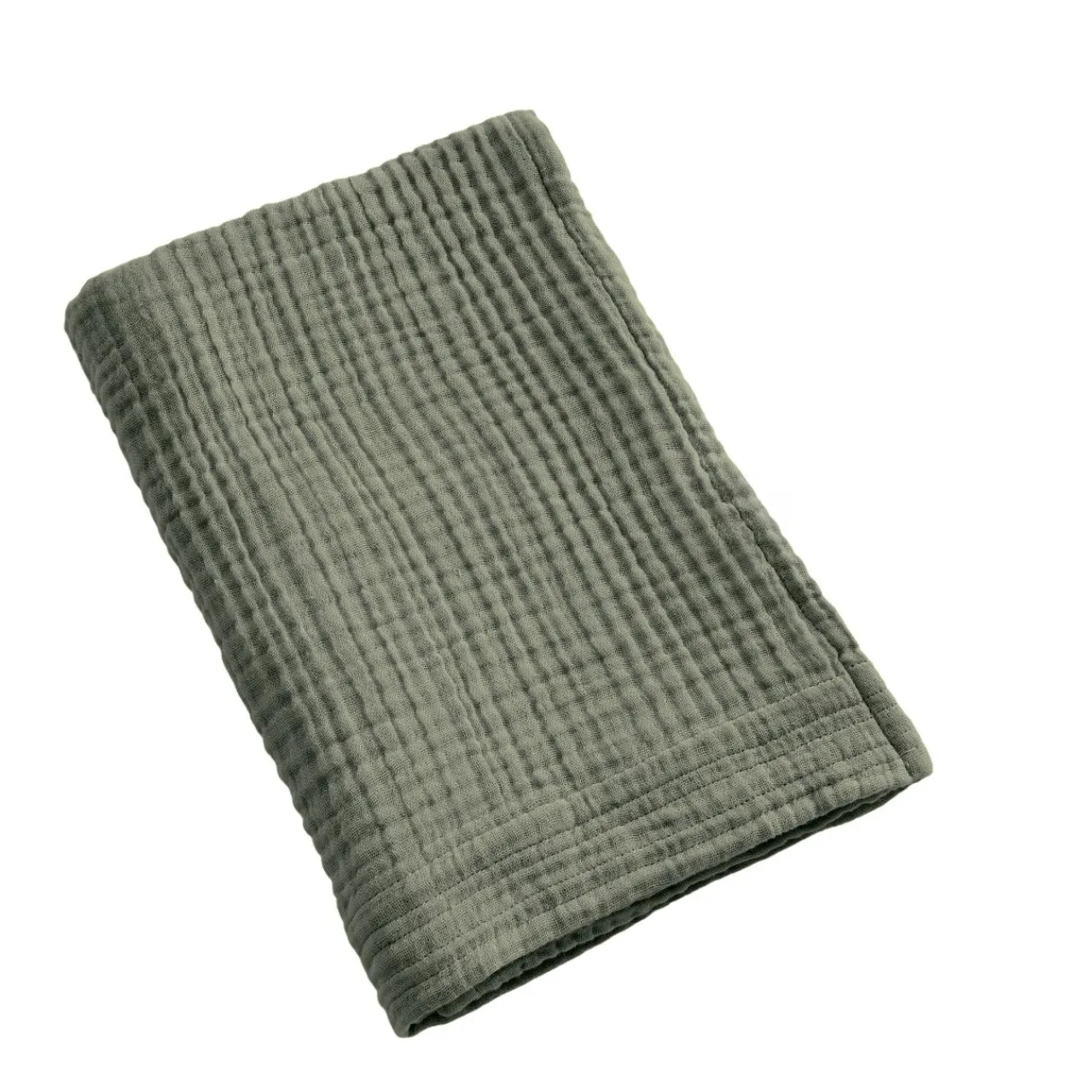 EMINZA Serviette de bain gaze de coton (70 x 130 cm) Gaïa Vert romarin Sale