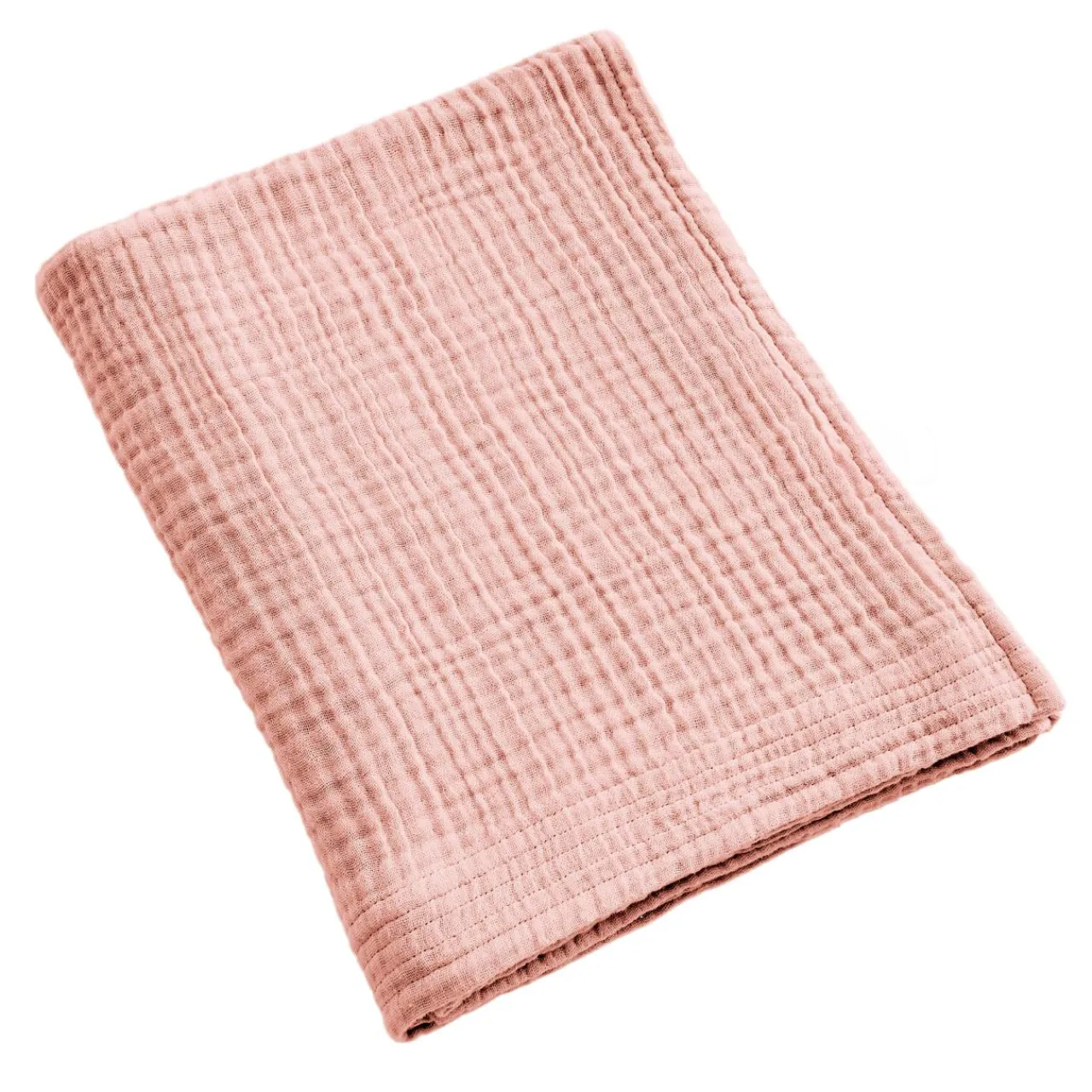 EMINZA Serviette de bain gaze de coton (90 x 150 cm) Gaïa Rose Pêche Hot
