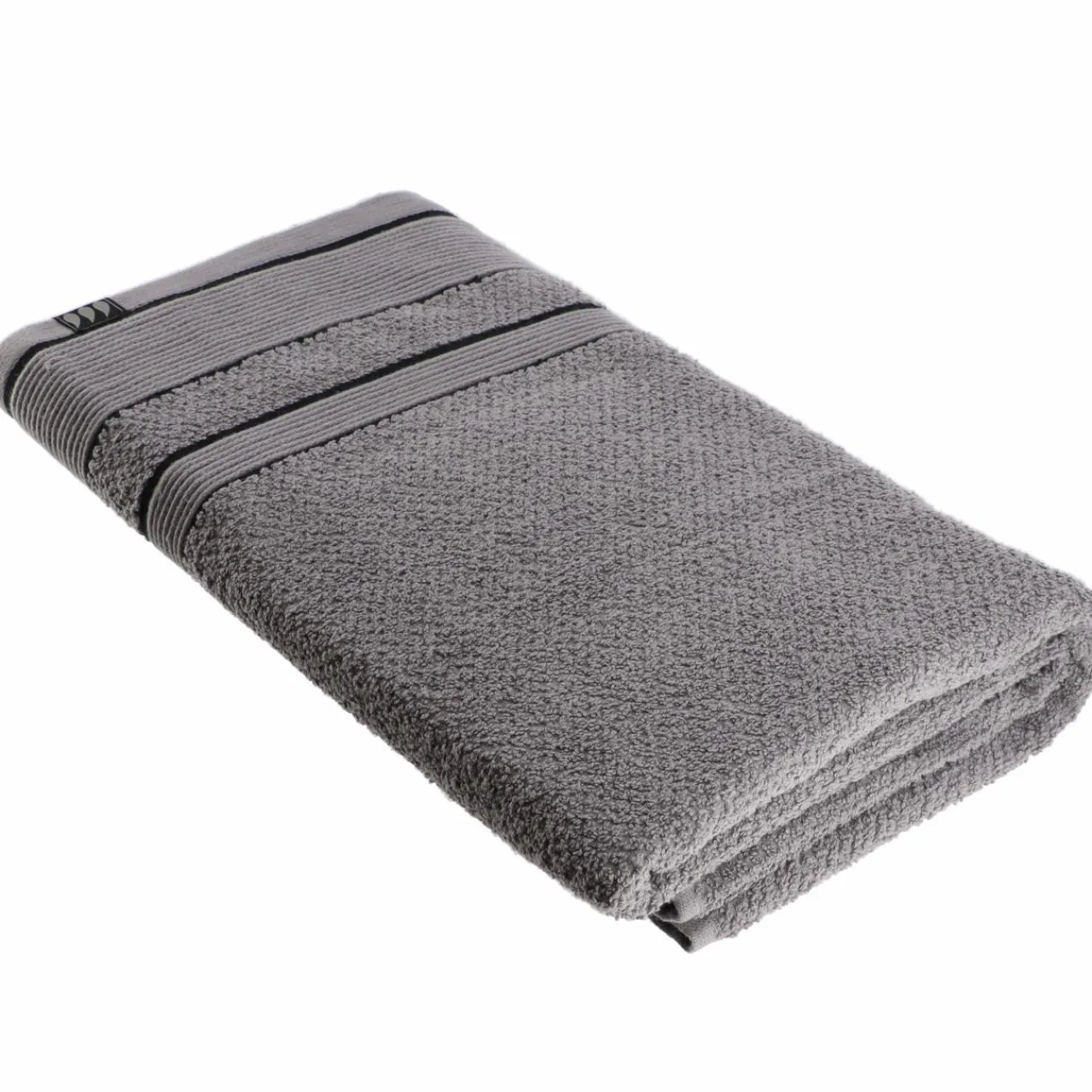 TENDANCE Serviette de bain (90 x 150 cm) Black Line / noir Gris Outlet