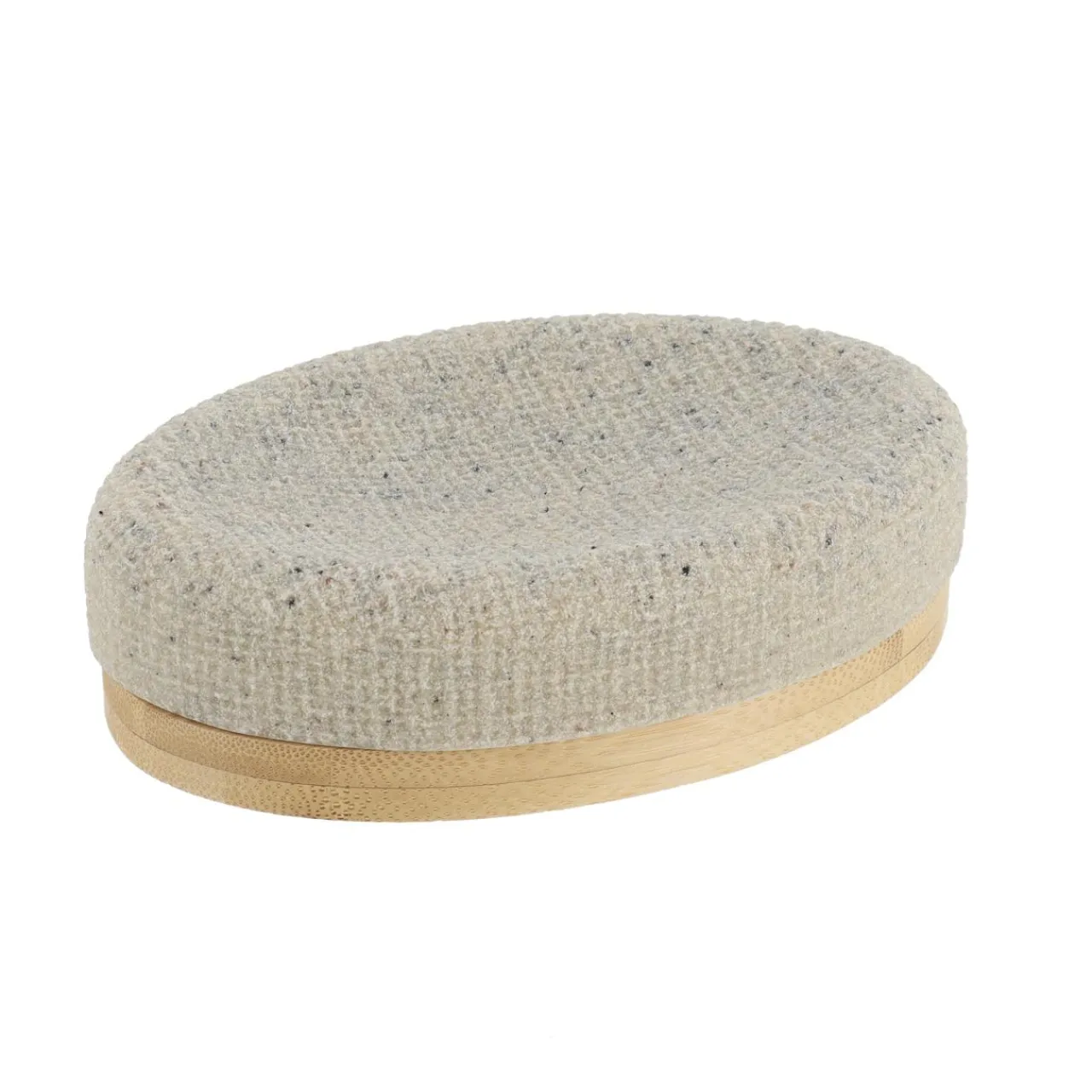 TENDANCE Set d'accessoires salle de bain effet Maille Beige Online
