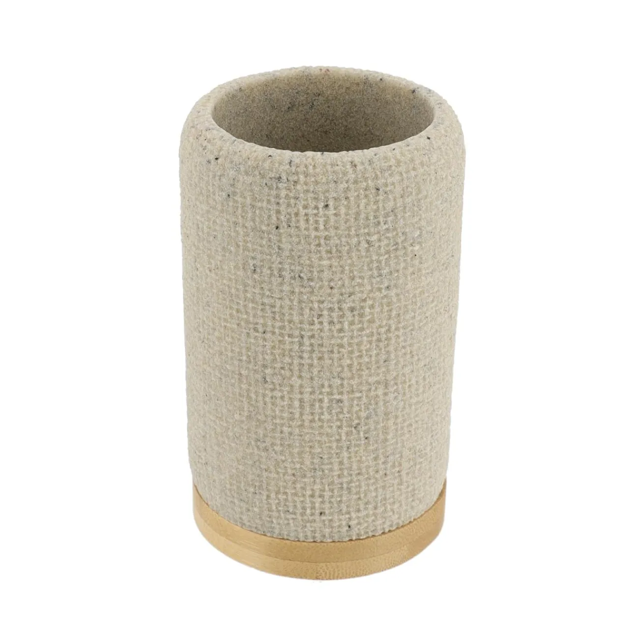 TENDANCE Set d'accessoires salle de bain effet Maille Beige Online